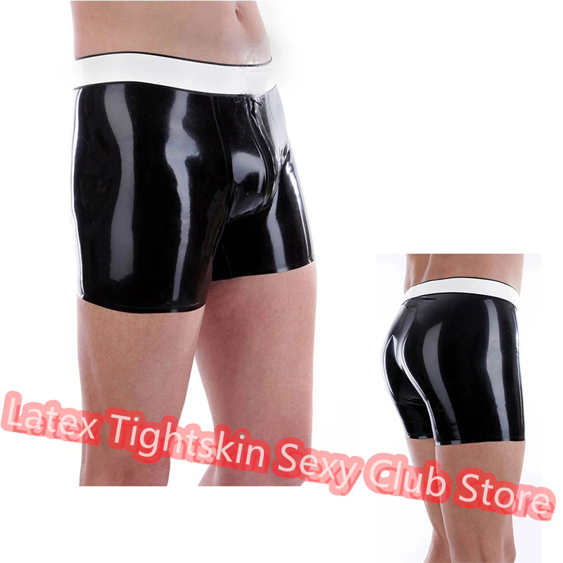 Seamless Underwear Women - Men Latex Panties Boxer Black with