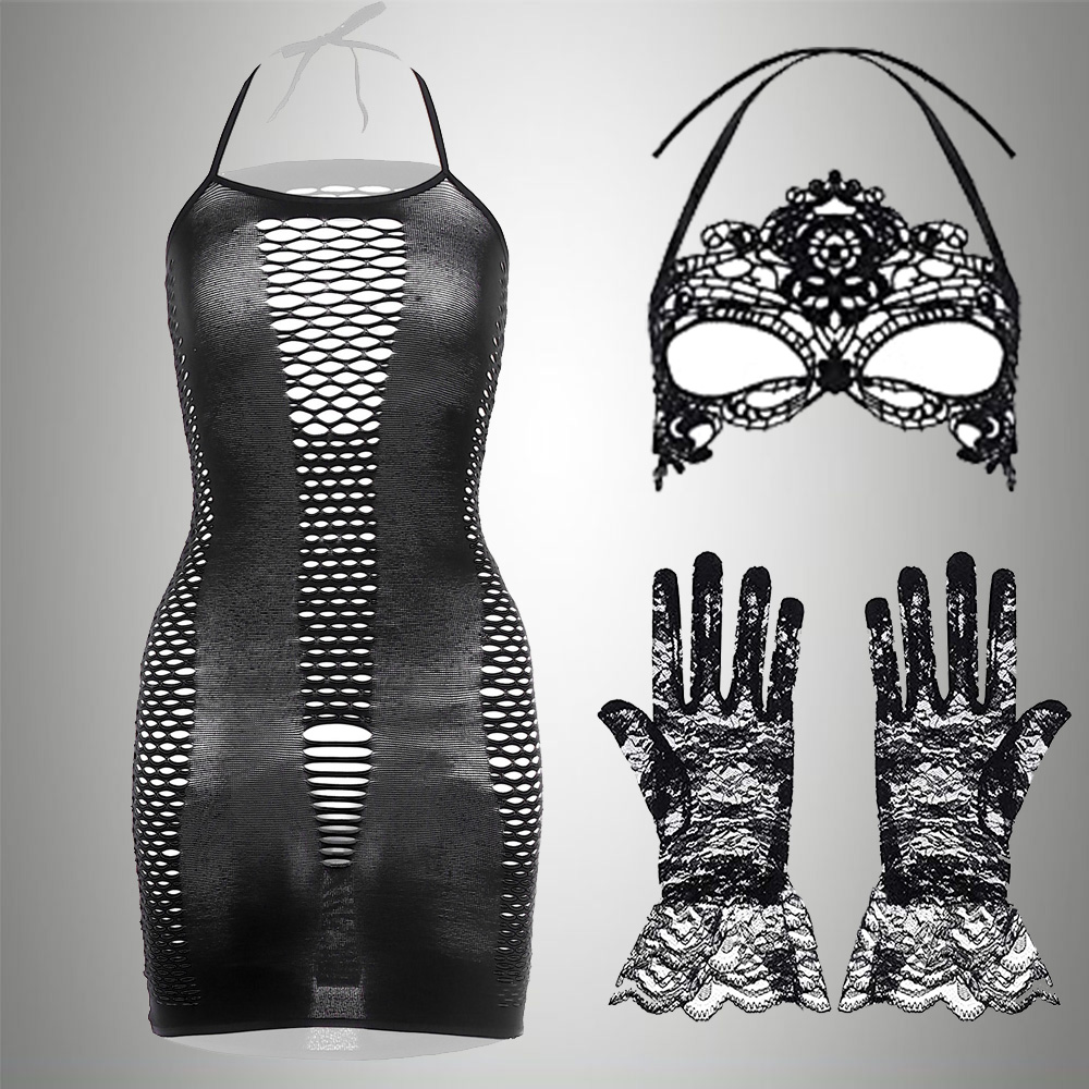 3 IN 1 Set Exotic Dress+Mesh J - Bodystocking Fishnet 리뷰 및 가격