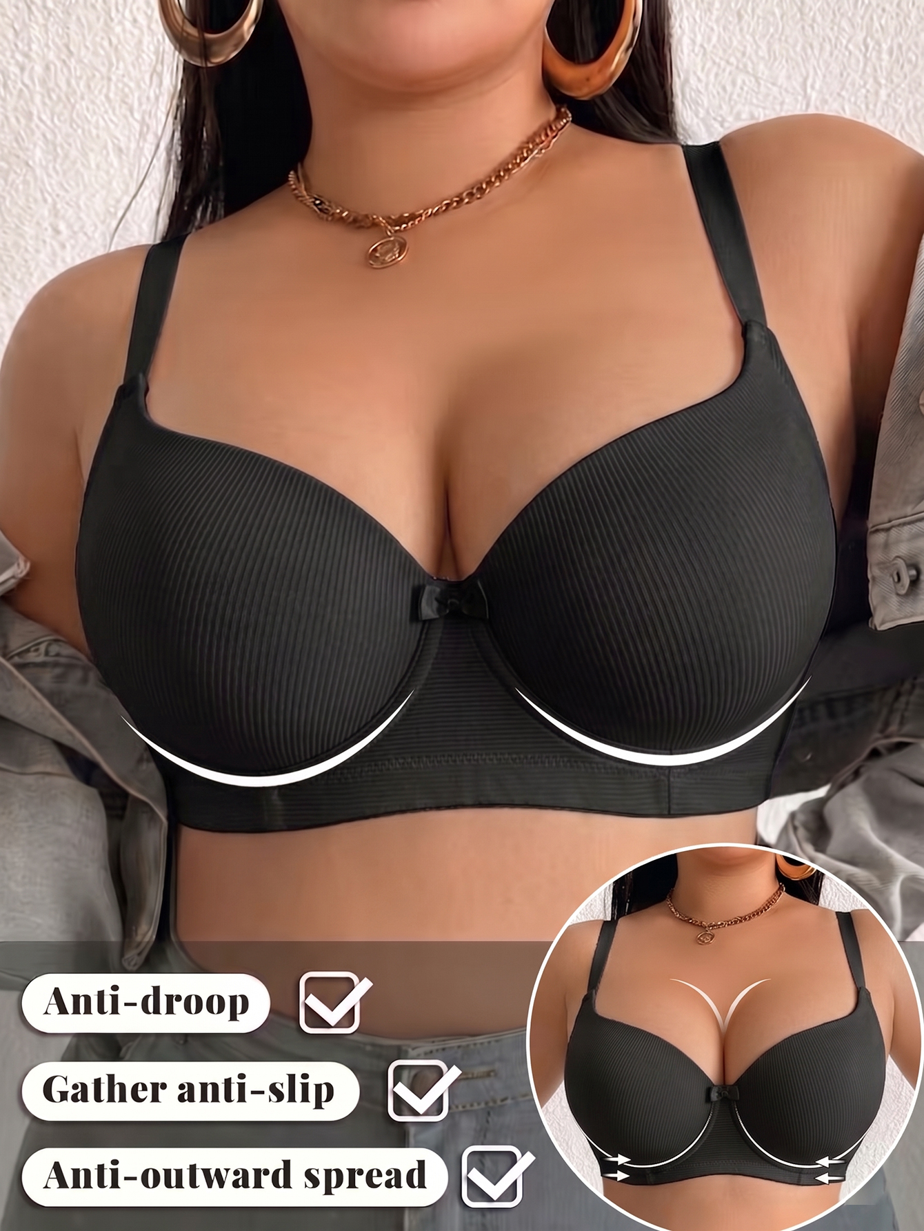 Plus Size Anti-Sagging Women B - Push Up Bra Padded 리뷰 및 가격