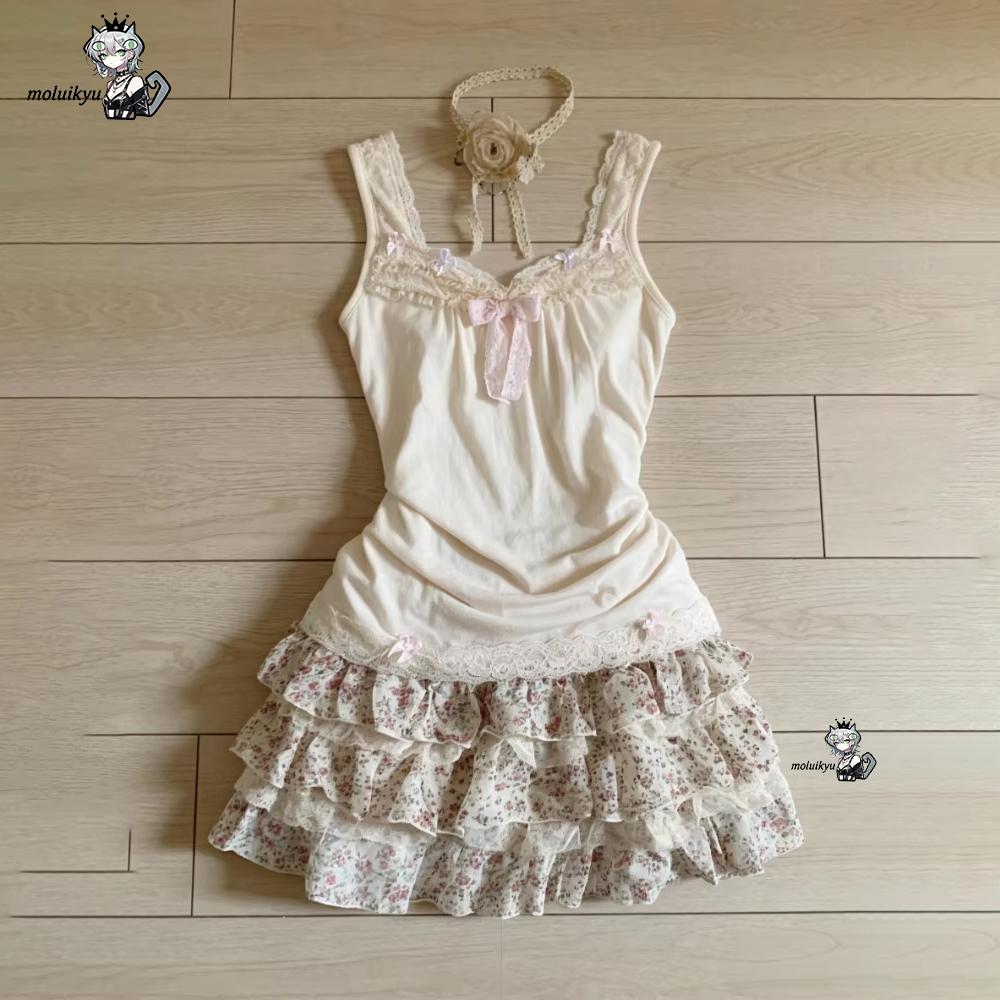 Women Y2K 2Pcs Outfit Set Lace - Cami Top Lace 리뷰 및 가격