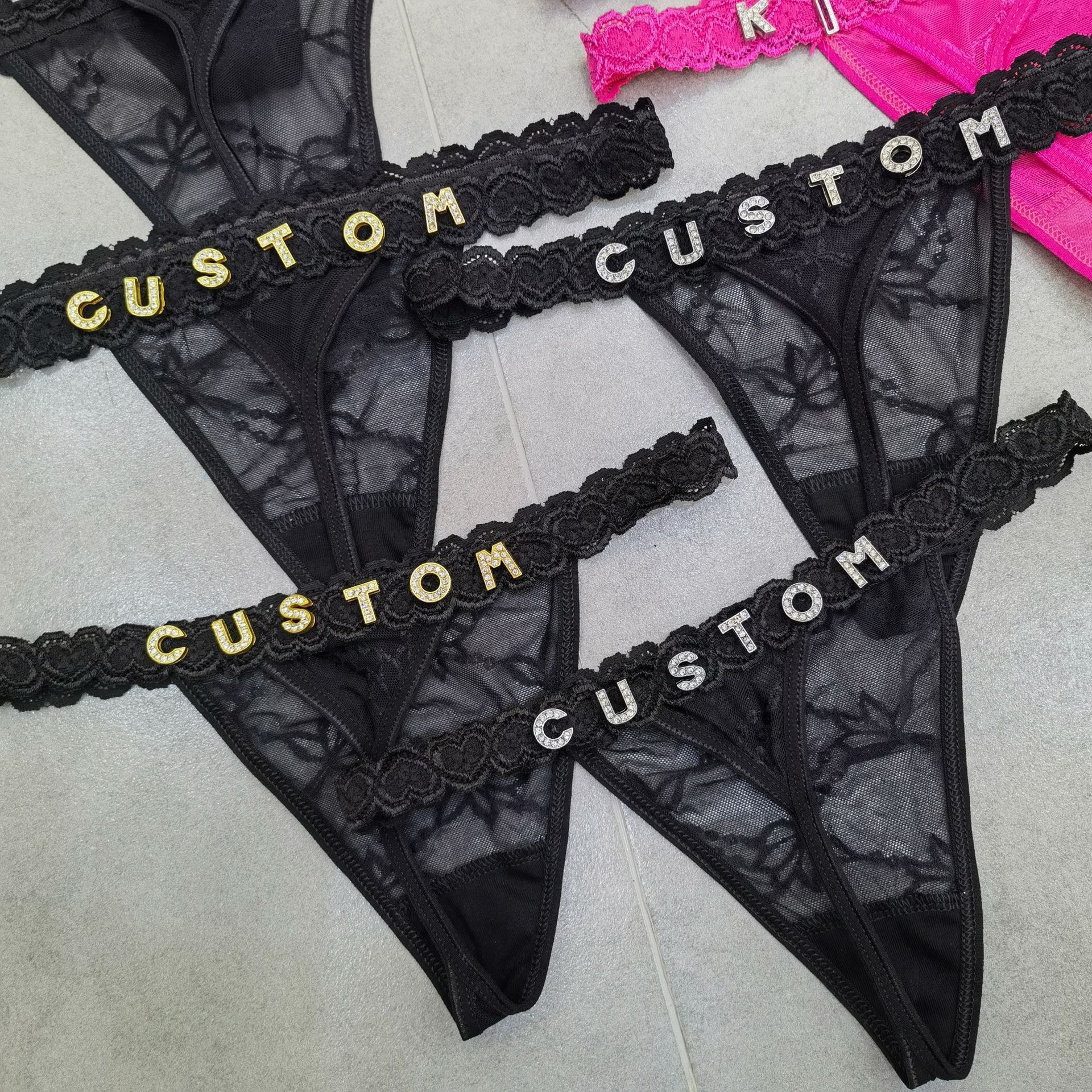 Customize Thongs Crystal Name  - Thong Bikini Women 리뷰 및 가격