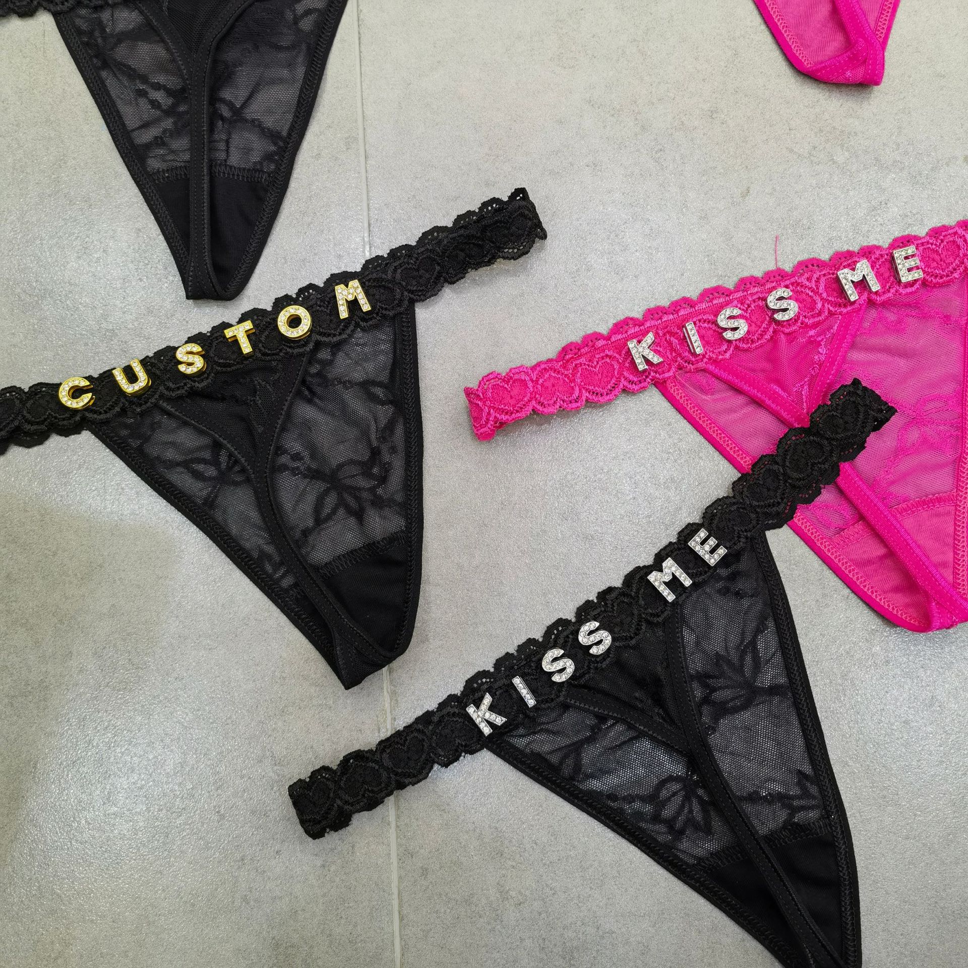 Customize Thongs Crystal Name  - Thong Bikini Women 리뷰 및 가격