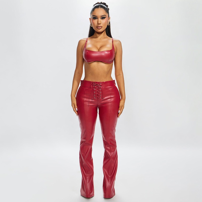 Women Fashion PU Leather 2 Pie - Cami Top Lace 리뷰 및 가격