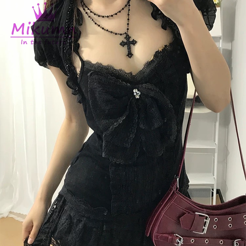 Mikumn Gothic Lolita Black Lac - Cami Top Lace 리뷰 및 가격