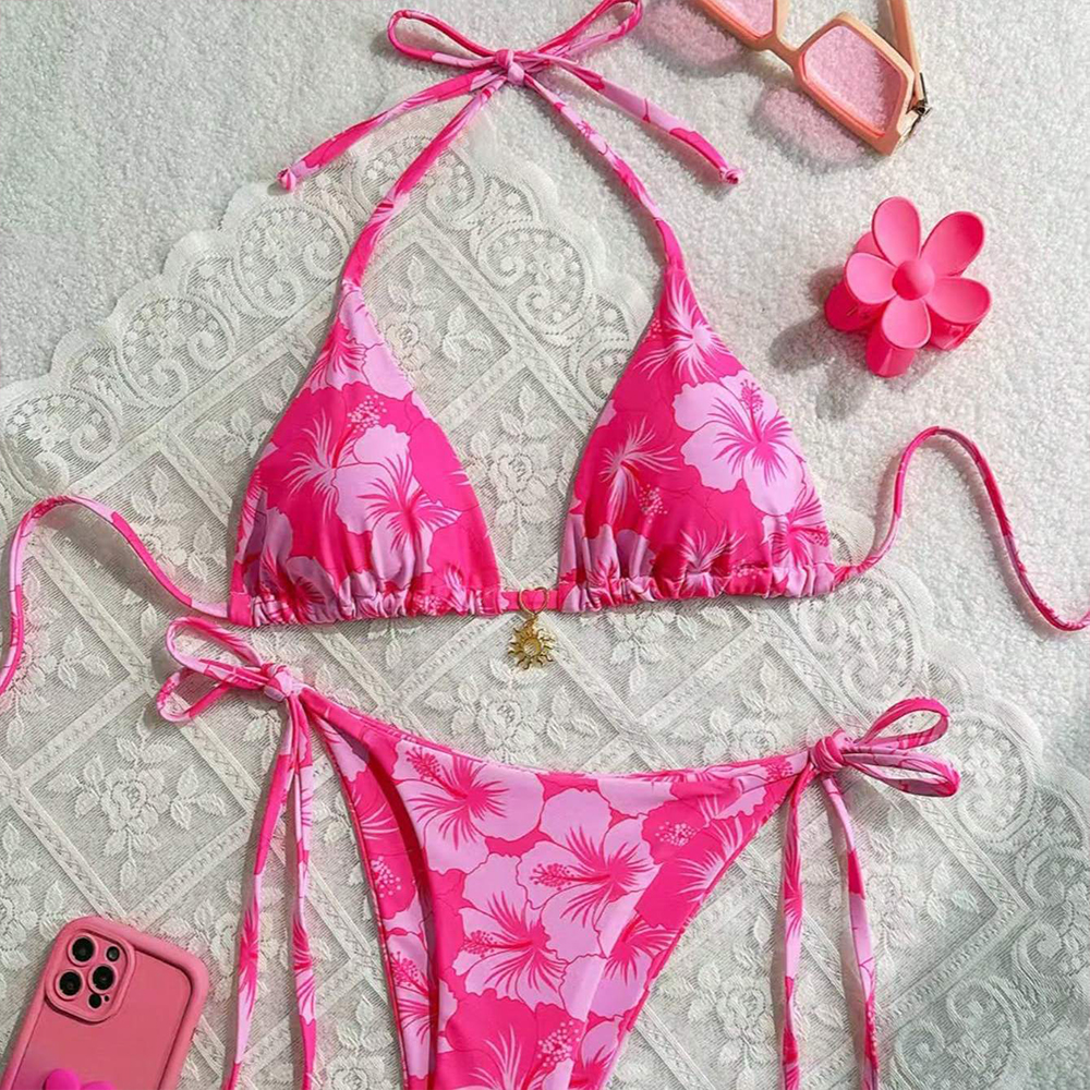 Women's Printed Vest Bikini+Th - Thong Bikini Women 리뷰 및 가격