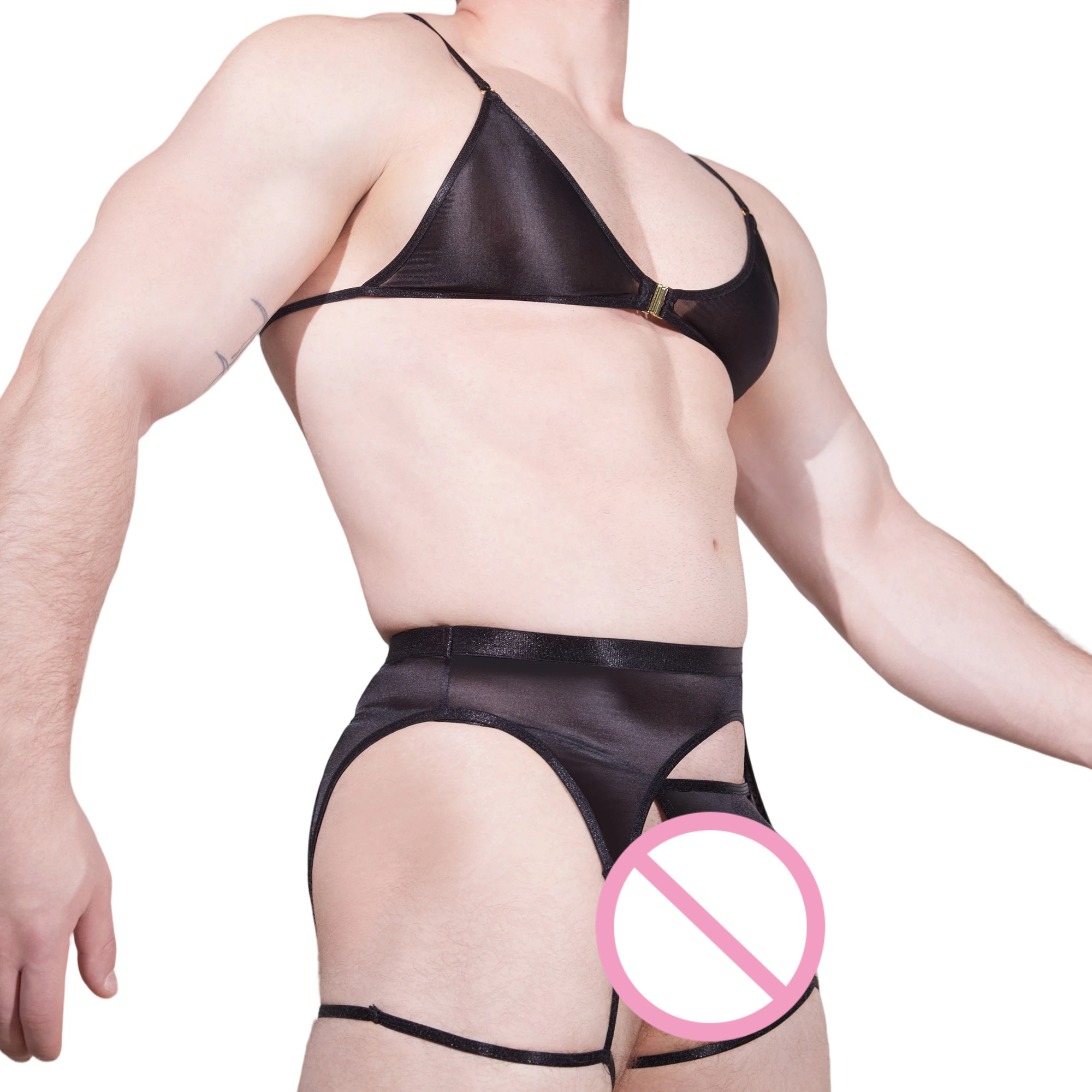 Men Novelty See-through Lace L - Garter Belt Set 리뷰 및 가격
