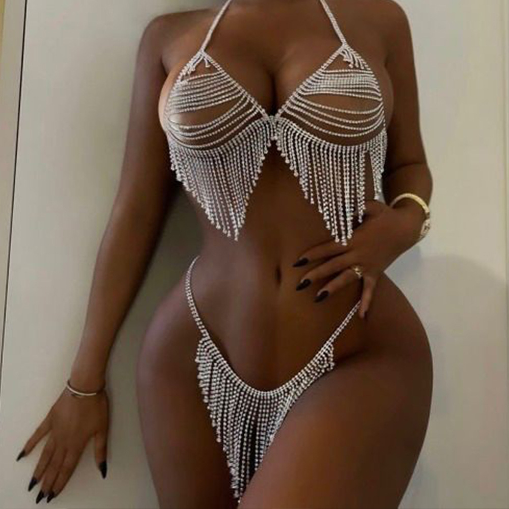 Stonefans New Tassel Crystal B - Thong Bikini Women 리뷰 및 가격