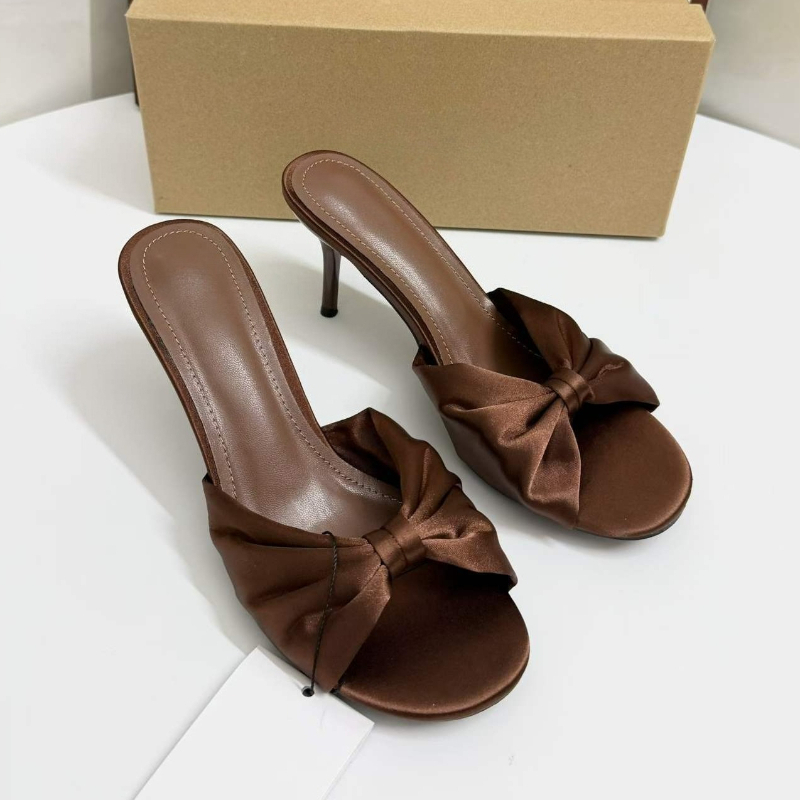 Satin Bow Mules High Heels For - Slip Dress Satin 리뷰 및 가격