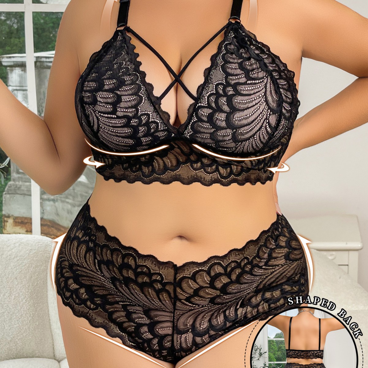 Plus Size Lingerie Set Wire-Fr - Seamless Underwear Women 리뷰 및 가격