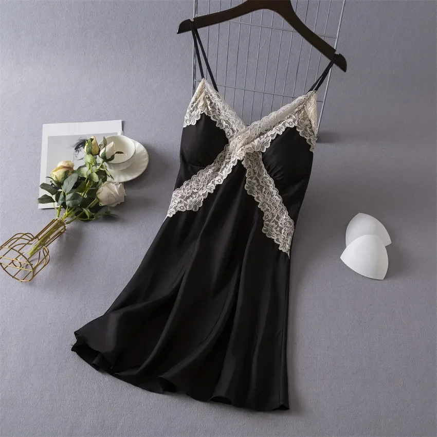 Women's Sexy Lingerie Satin Ni - Babydoll Chemise Night 리뷰 및 가격