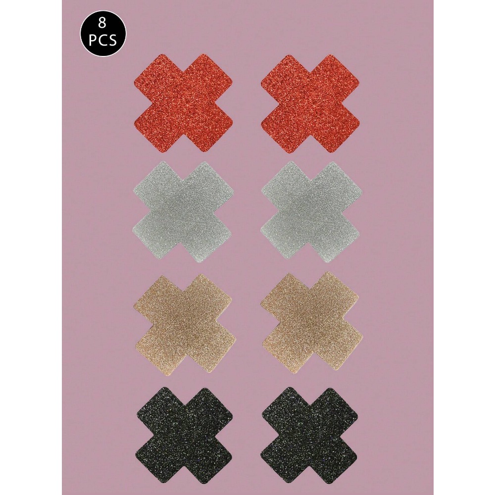 8pcs Glitter Cross Nipple Past - Nipple Cover Pasties 리뷰 및 가격