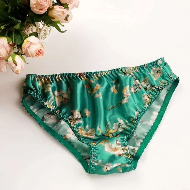 Summer Floral Print Ice Silk M - Boyshort Underwear 리뷰 및 가격