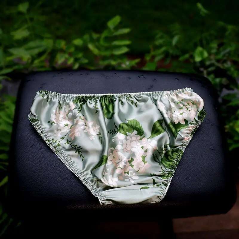 Summer Floral Print Ice Silk M - Boyshort Underwear 리뷰 및 가격
