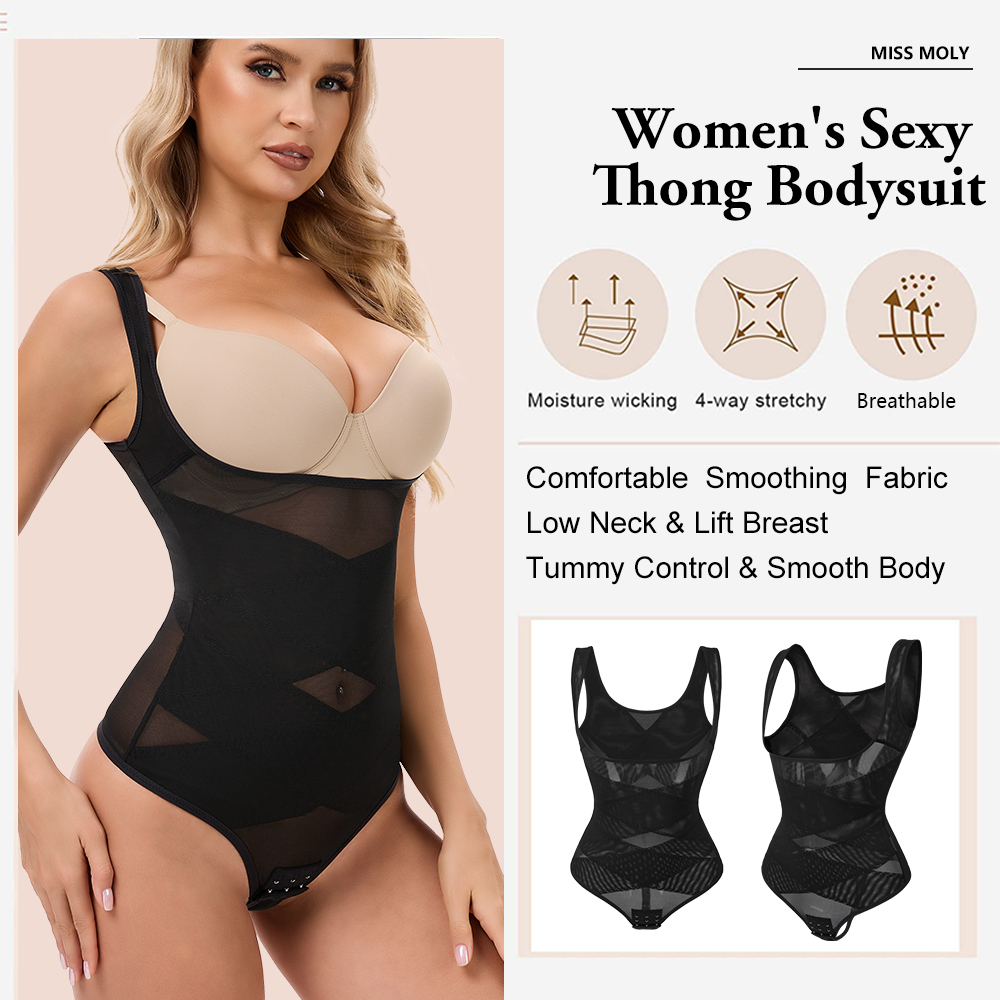 Mesh Thongs Bodysuit Shapewear - Shapewear Bodysuit Firm 리뷰 및 가격
